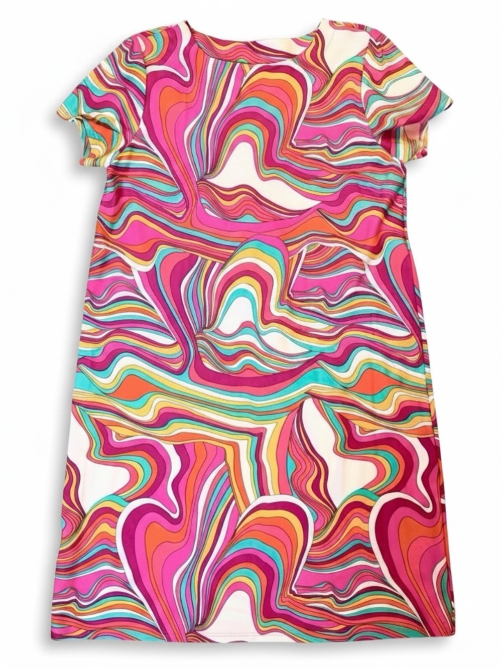 Jude Connally Ella Swirl Print Shift Dress Pink Size S